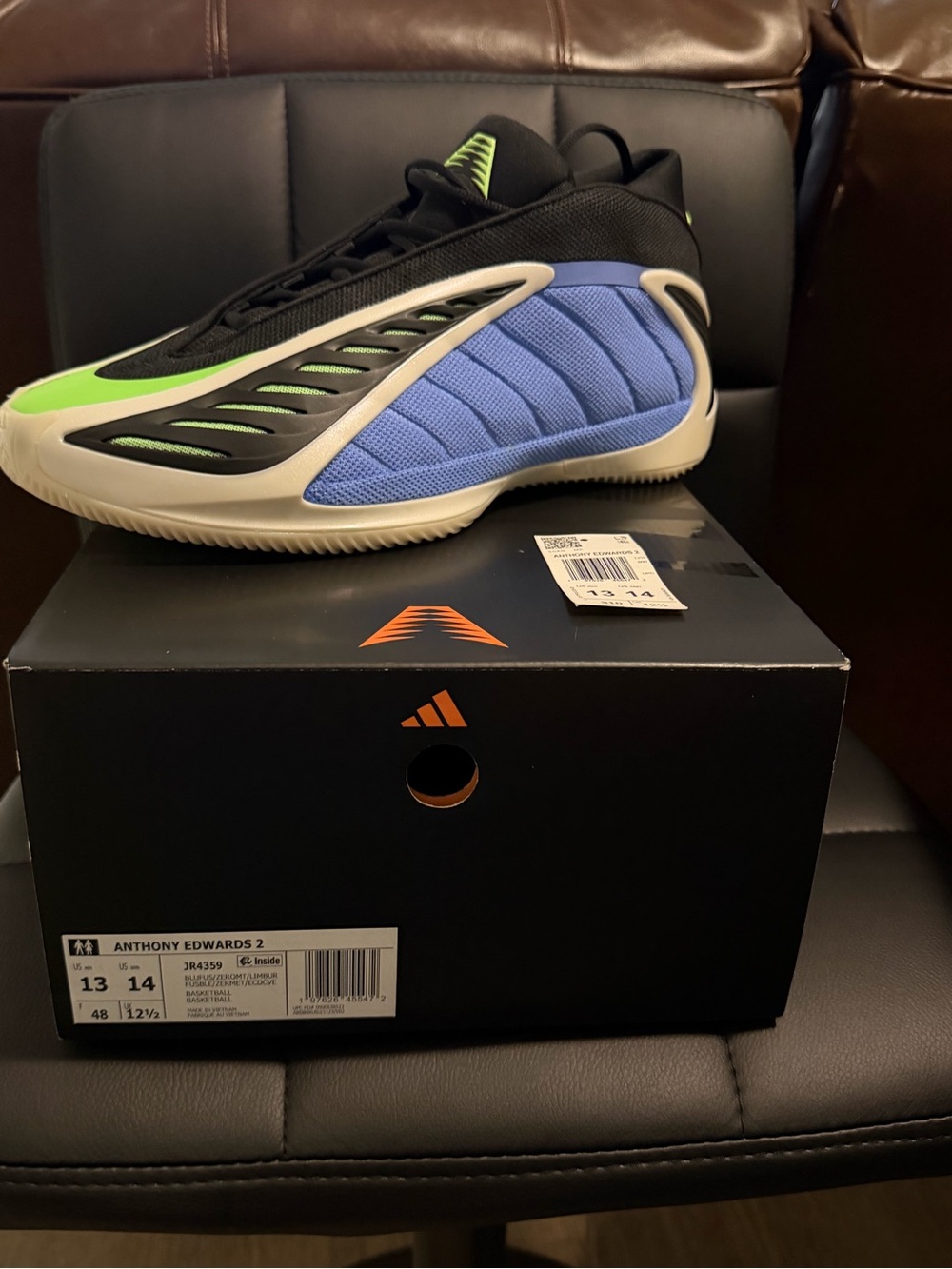 Adidas Anthony Edwards 2 Size 13 Blu Fusion - New
